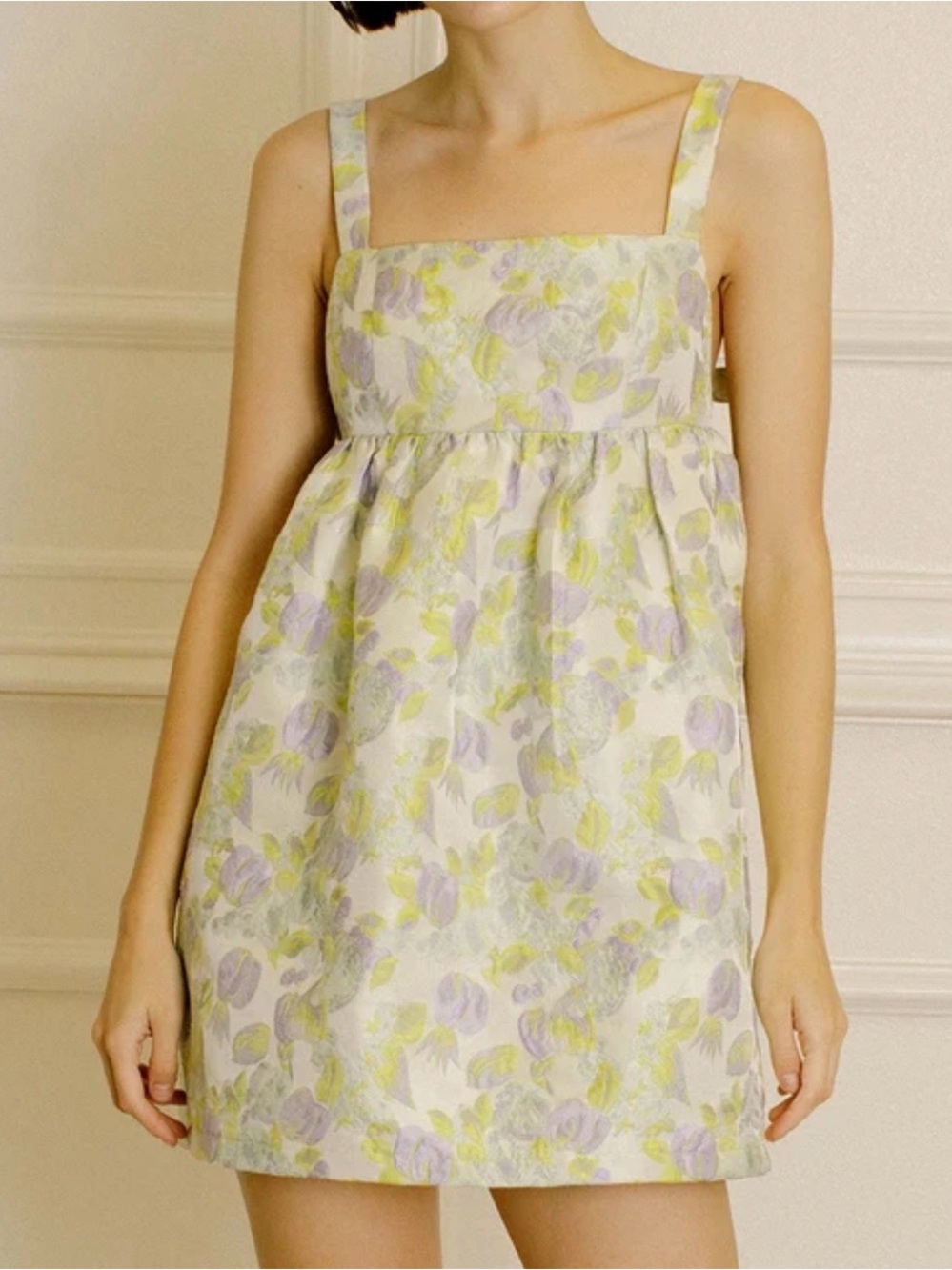 Storia NWT Sz Lg Embroidered Print Baby Doll Mini Dress